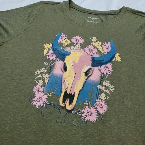 Torrid Desert Dweller Dusty Olive Plus Size Vintage Tee - Picture 2 of 5